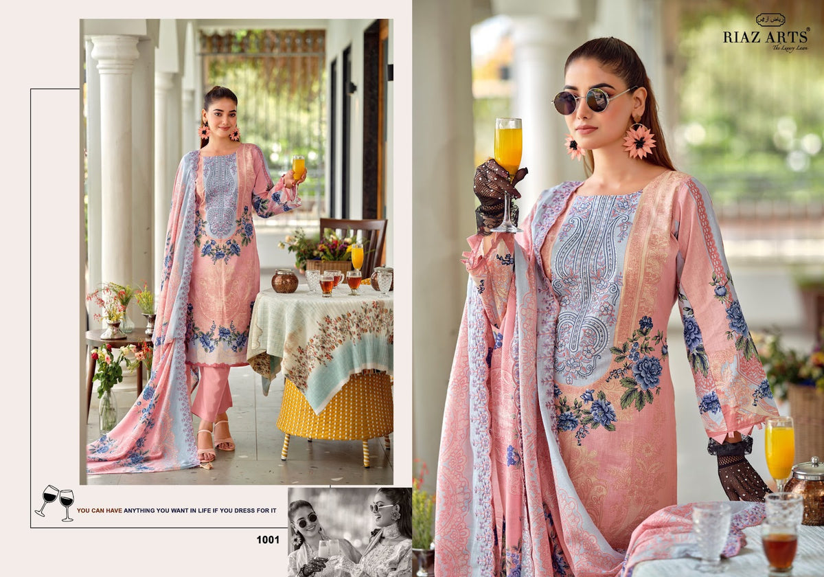 Bin Saeed Premium Riaz Art Lawn Cotton Karachi Salwar Suits Manufacturer Ahmedabad