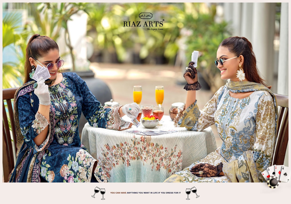 Bin Saeed Premium Riaz Art Lawn Cotton Karachi Salwar Suits Manufacturer Ahmedabad