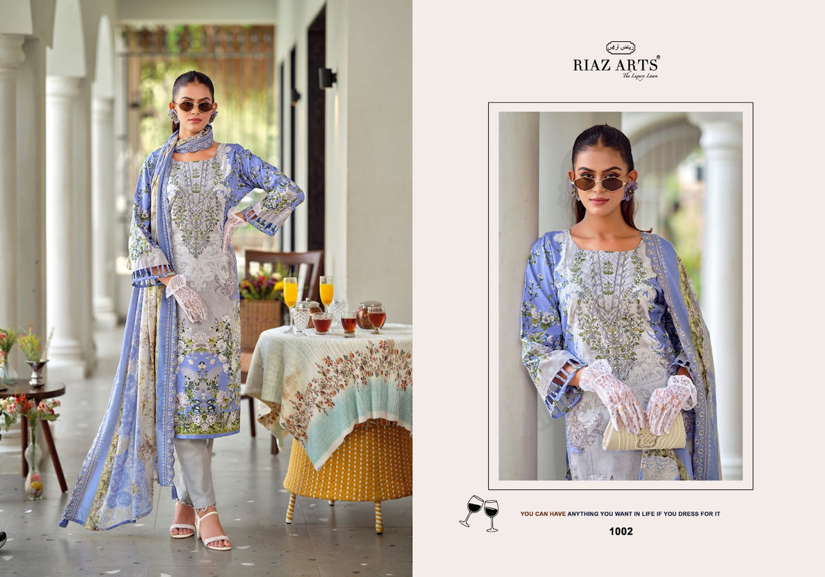 Bin Saeed Premium Riaz Art Lawn Cotton Karachi Salwar Suits Manufacturer Ahmedabad