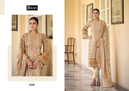 Bin Saeed Remix Vol 3 3536 To 3539 Jihan Pure Lawn Pakistani Salwar Suits Supplier India