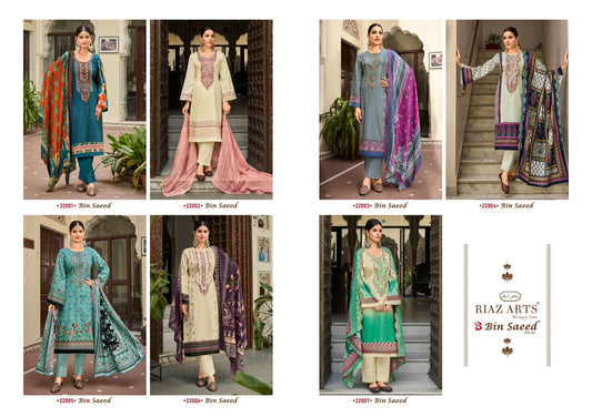 Bin Saeed Vol 2 Riaz Art Cotton Pant Style Suits Manufacturer Ahmedabad