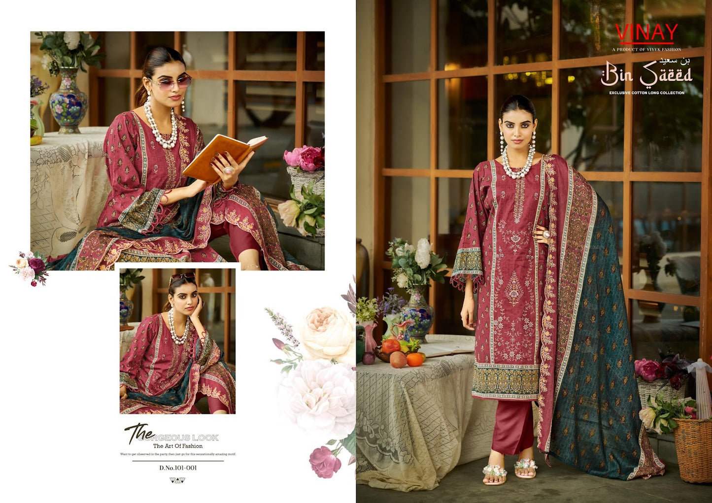 Bin Saeed Vinay Cambric Cotton Karachi Salwar Suits Supplier