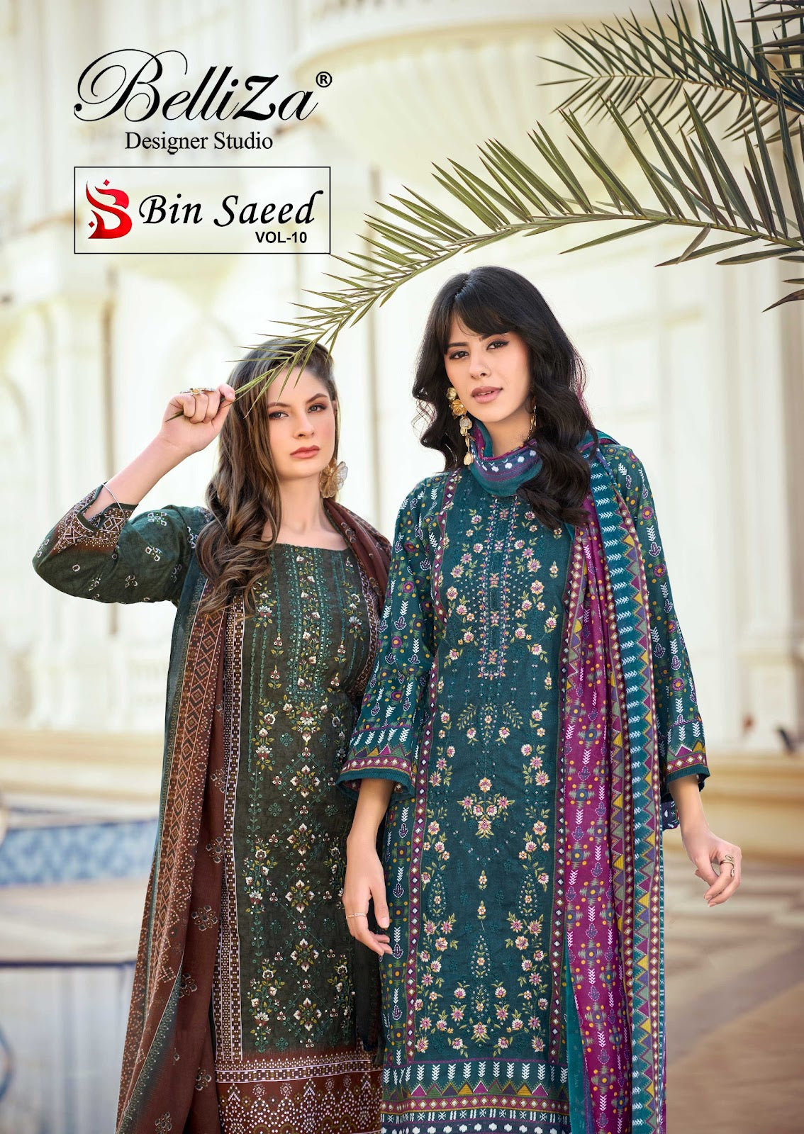 Bin Saeed Vol 10 Belliza Designer Studio Cotton Karachi Salwar Suits Supplier Ahmedabad