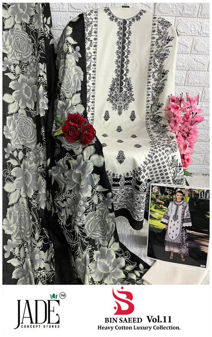 Bin Saeed Vol 11 Heavy Cotton Luxury Collection Jade Heavy Lawn Karachi Salwar Suits Wholesale