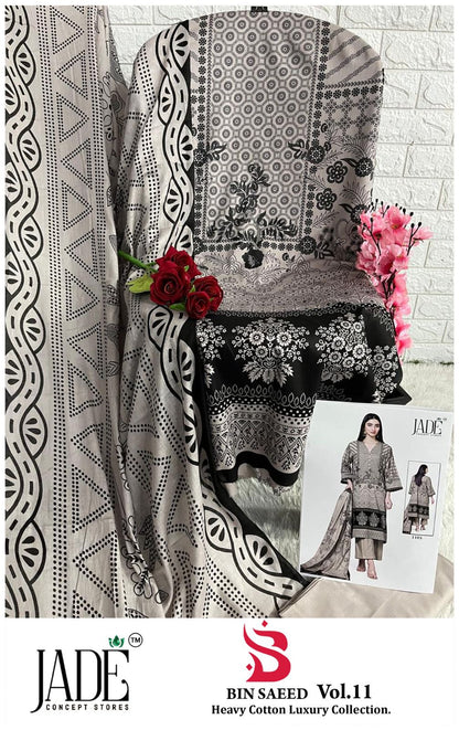 Bin Saeed Vol 11 Heavy Cotton Luxury Collection Jade Heavy Lawn Karachi Salwar Suits Wholesale