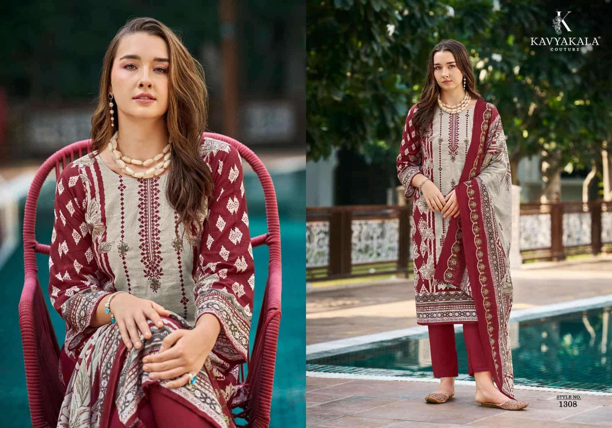 Bin Saeed Vol 13 Kavyakala Cambric Karachi Salwar Suits Exporter Ahmedabad