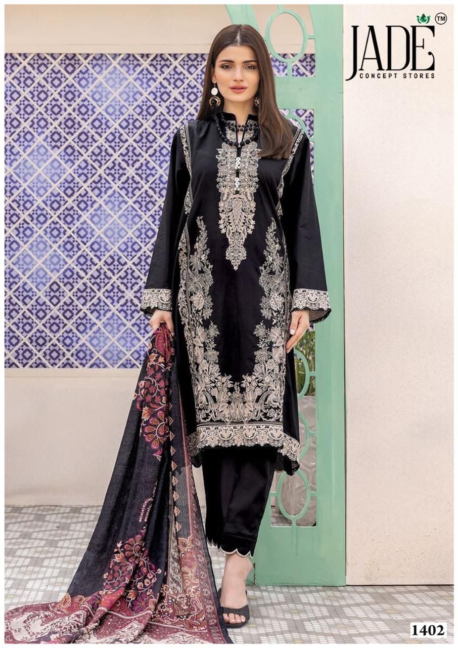 Bin Saeed Vol 14 Heavy Cotton Luxury Collection Jade Karachi Salwar Suits Manufacturer India