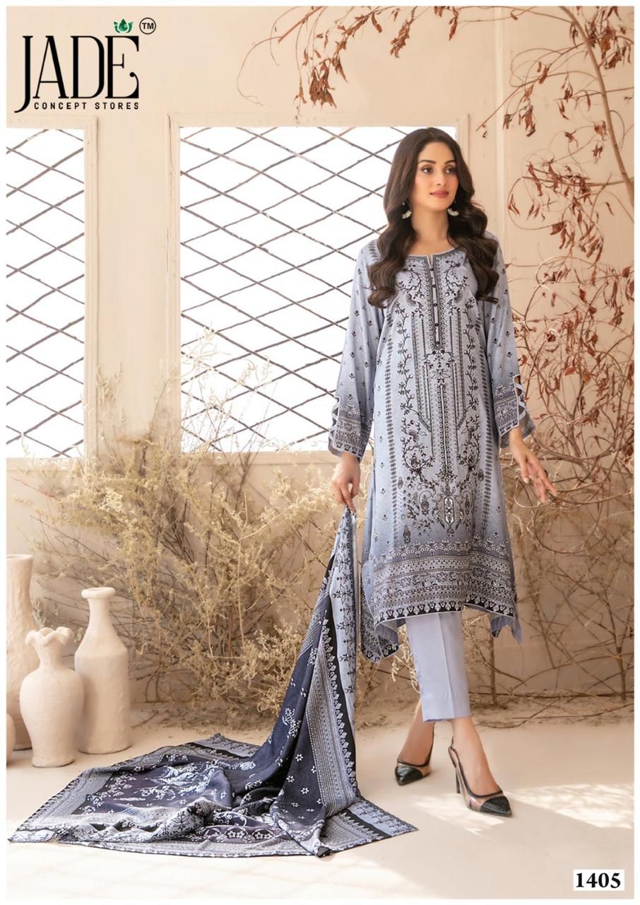 Bin Saeed Vol 14 Heavy Cotton Luxury Collection Jade Karachi Salwar Suits Manufacturer India