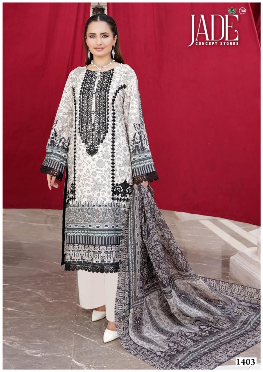 Bin Saeed Vol 14 Heavy Cotton Luxury Collection Jade Karachi Salwar Suits Manufacturer India