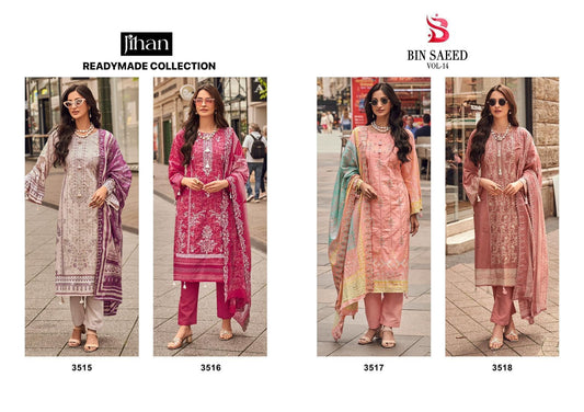Bin Saeed Vol 14 Jihan Lawn Karachi Readymade Suits Manufacturer