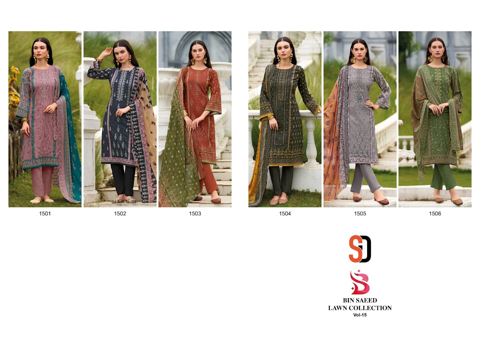 Bin Saeed Vol 15 Shraddha Designer Pure Cotton Karachi Salwar Suits Exporter India