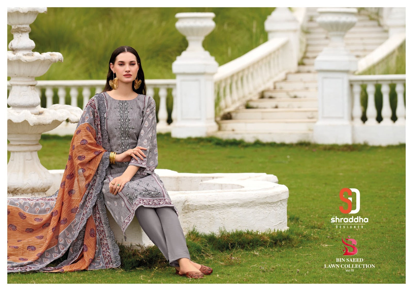 Bin Saeed Vol 15 Shraddha Designer Pure Cotton Karachi Salwar Suits Exporter India