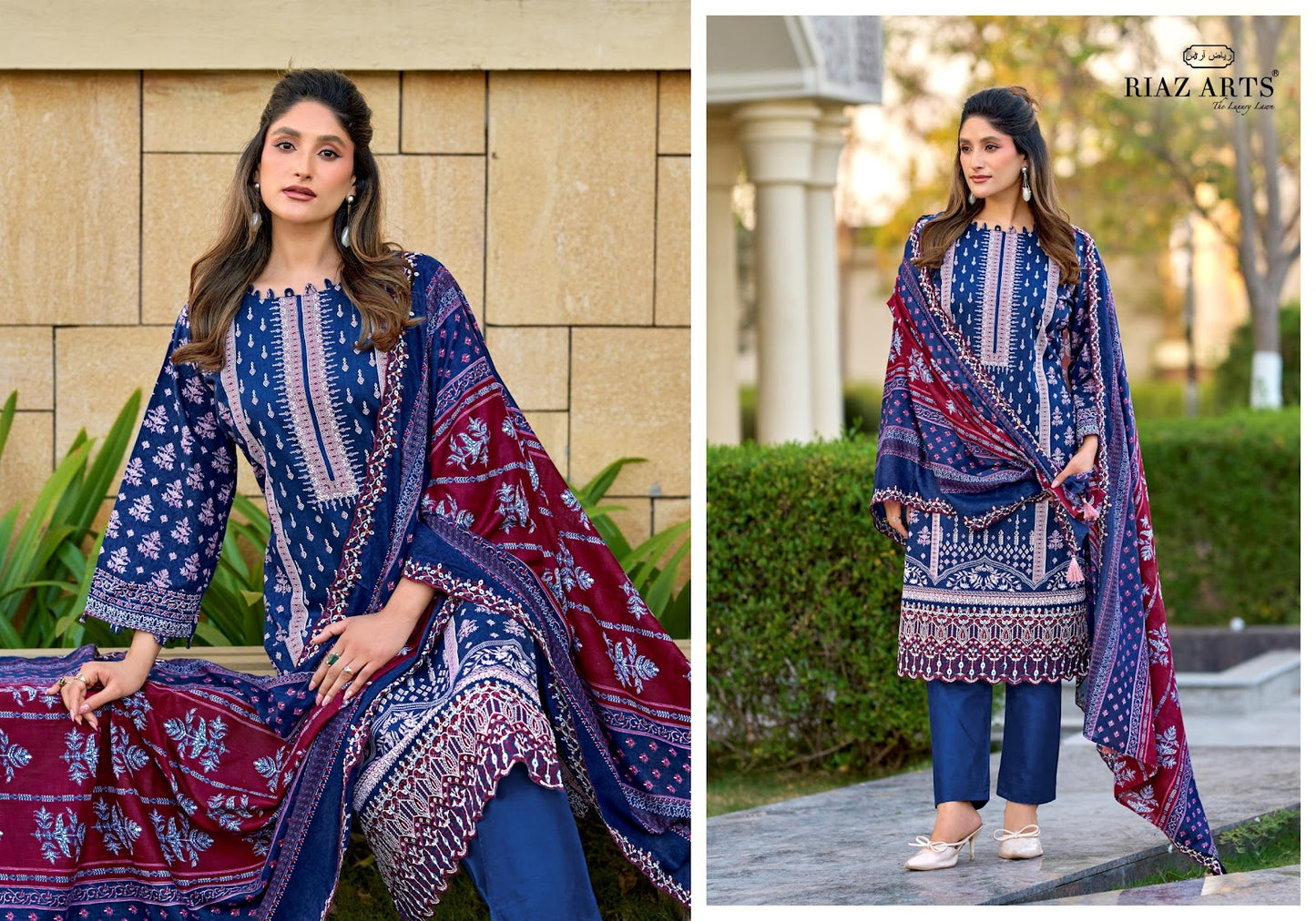 Bin Saeed Vol 16 Riaz Art Cambric Lawn Karachi Salwar Suits Supplier Ahmedabad