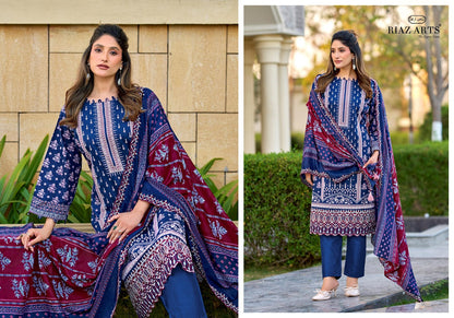 Bin Saeed Vol 16 Riaz Art Cambric Lawn Karachi Salwar Suits Supplier Ahmedabad
