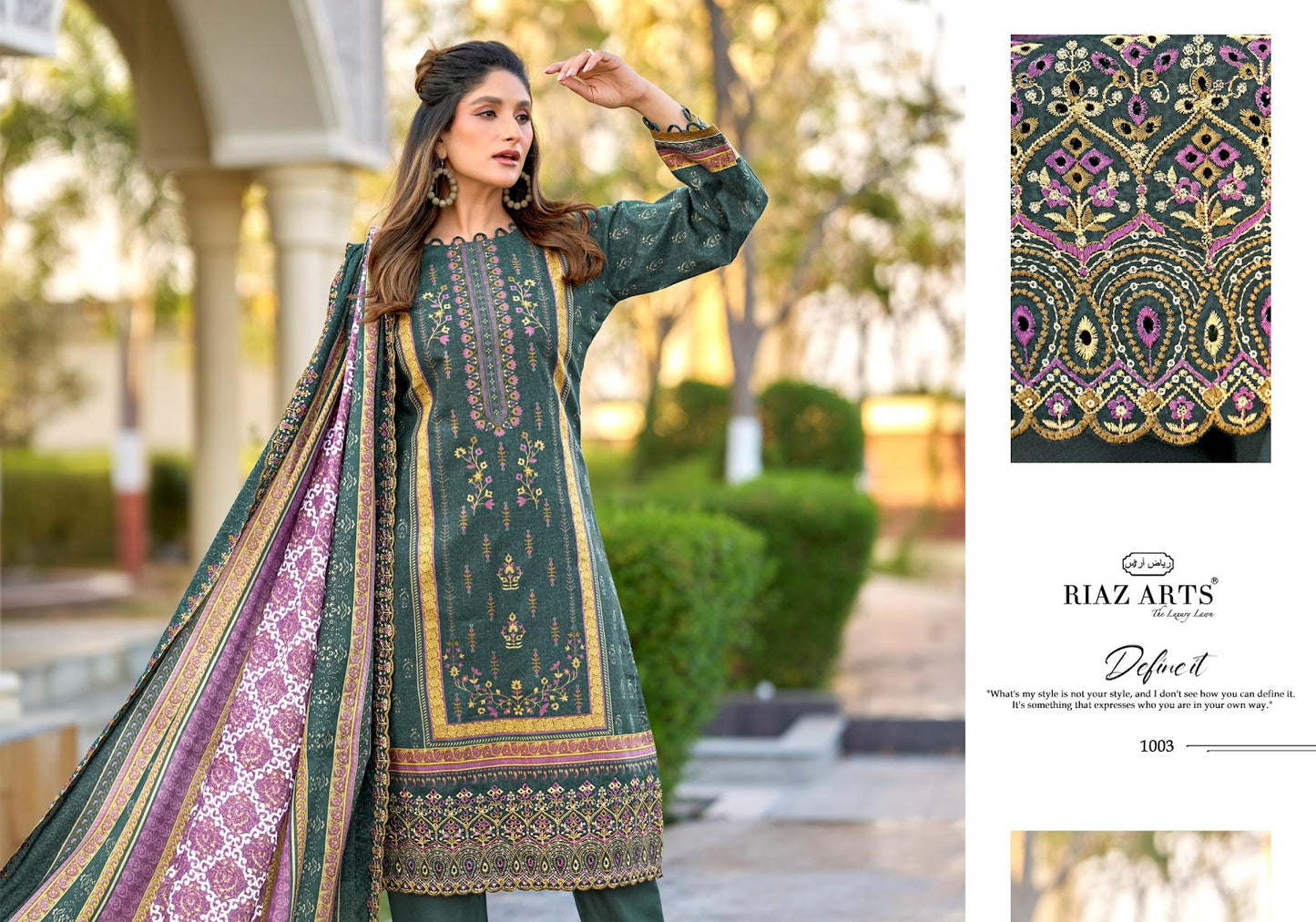 Bin Saeed Vol 16 Riaz Art Cambric Lawn Karachi Salwar Suits Supplier Ahmedabad