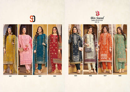 Bin Saeed Vol 16 Shraddha Designer Cotton Karachi Salwar Suits Manufacturer India