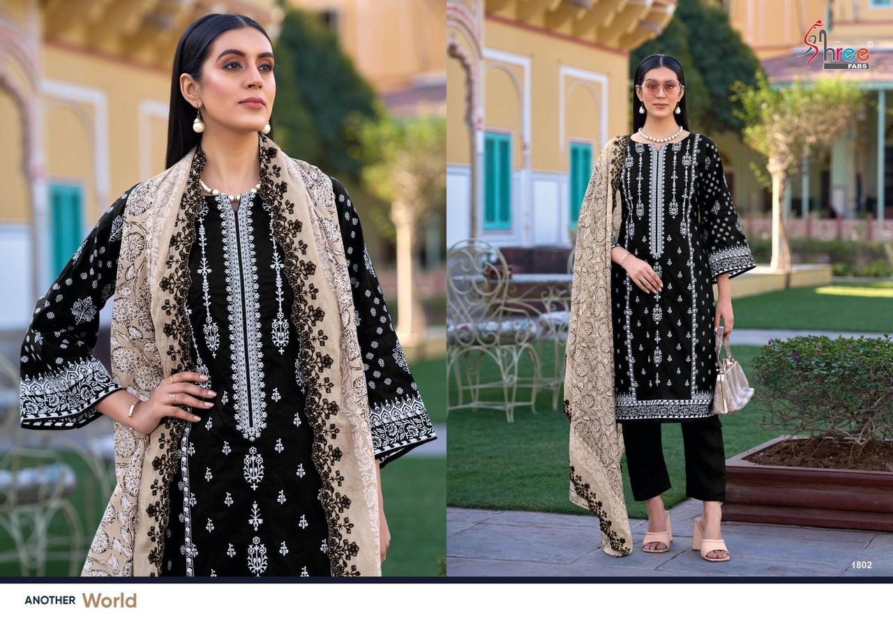 Bin Saeed Vol 18 Lawn Collection Shree Fabs Pure Cotton Pakistani Salwar Suits Wholesale Rate