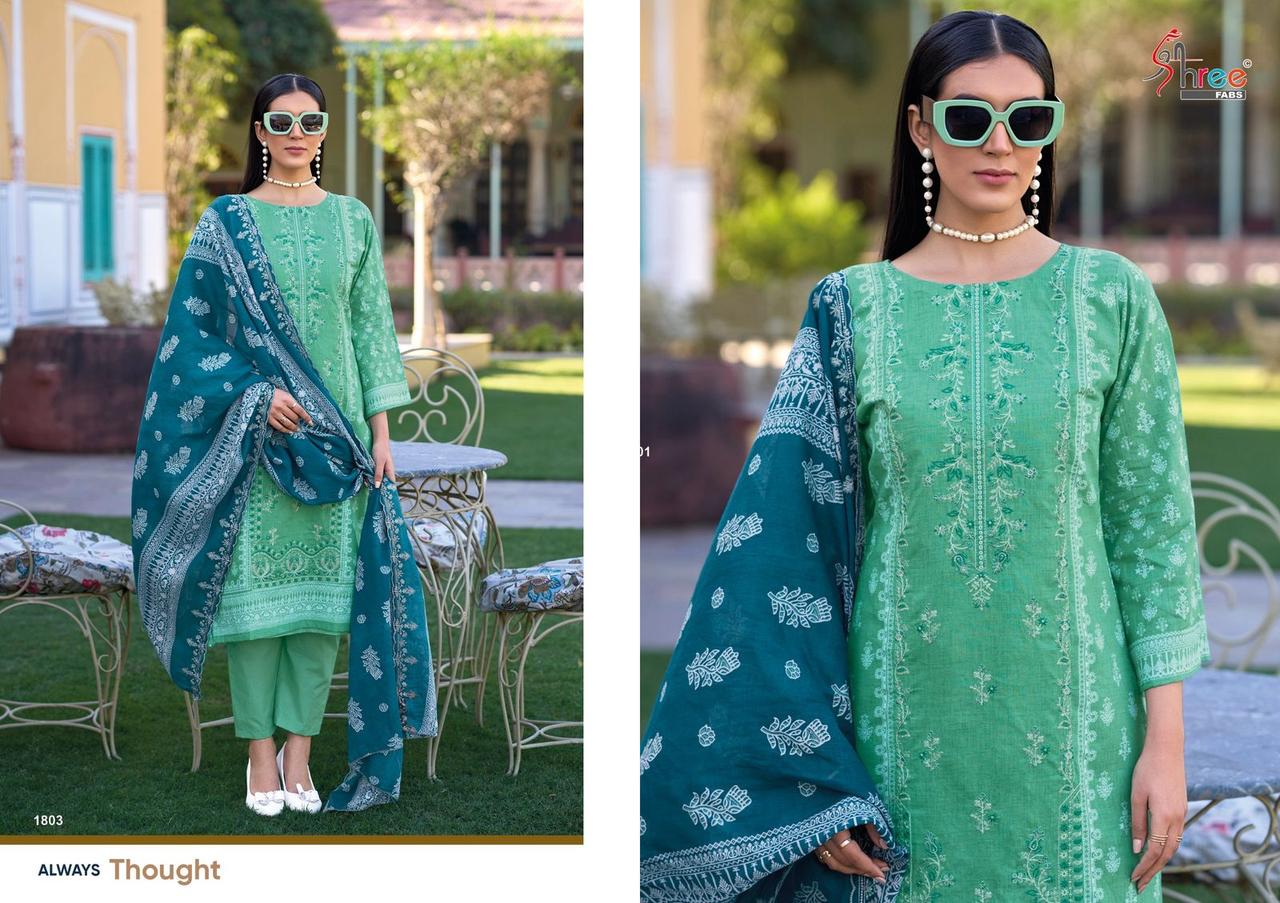 Bin Saeed Vol 18 Lawn Collection Shree Fabs Pure Cotton Pakistani Salwar Suits Wholesale Rate