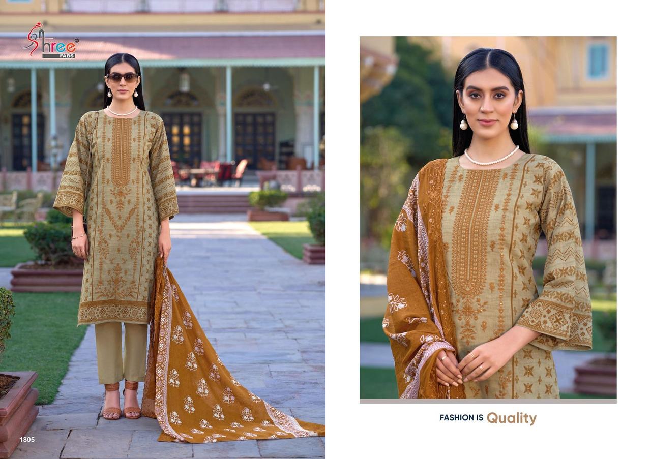Bin Saeed Vol 18 Lawn Collection Shree Fabs Pure Cotton Pakistani Salwar Suits Wholesale Rate