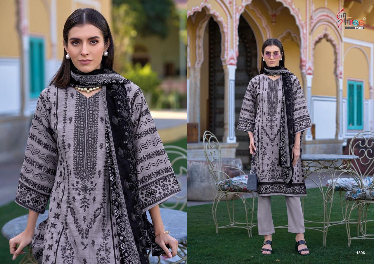 Bin Saeed Vol 18 Lawn Collection Shree Fabs Pure Cotton Pakistani Salwar Suits Wholesale Rate