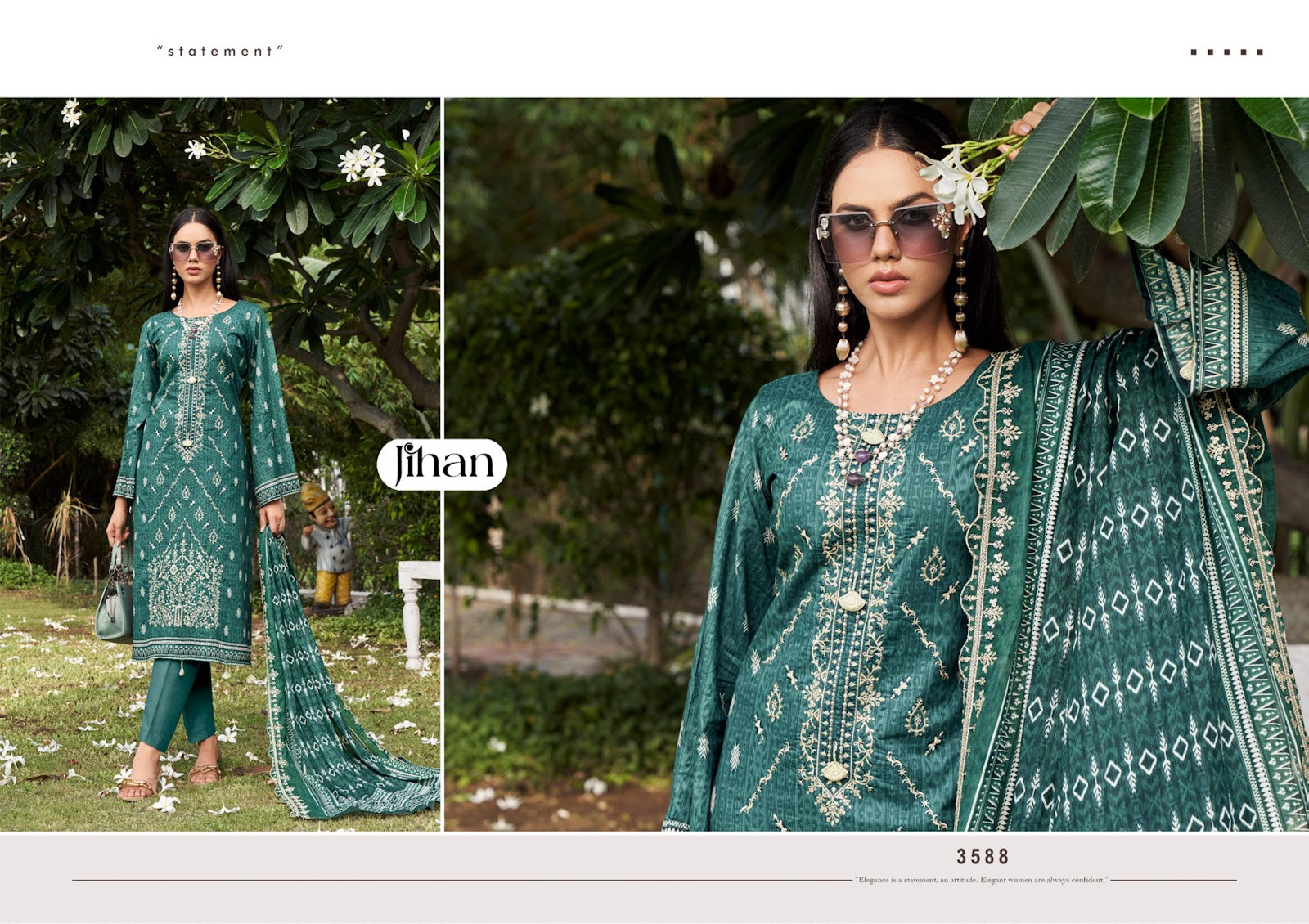Bin Saeed Vol 20 Jihan Pure Lawn Karachi Salwar Suits Wholesaler India