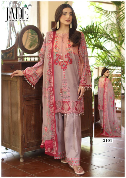 Bin Saeed Vol 21 Jade Mix Cotton Karachi Salwar Suits Supplier Gujarat