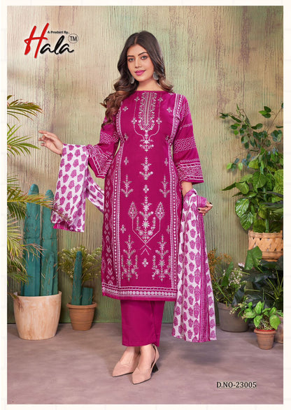 Bin Saeed Vol 23 Hala Mix Cotton Karachi Salwar Suits Wholesale Rate