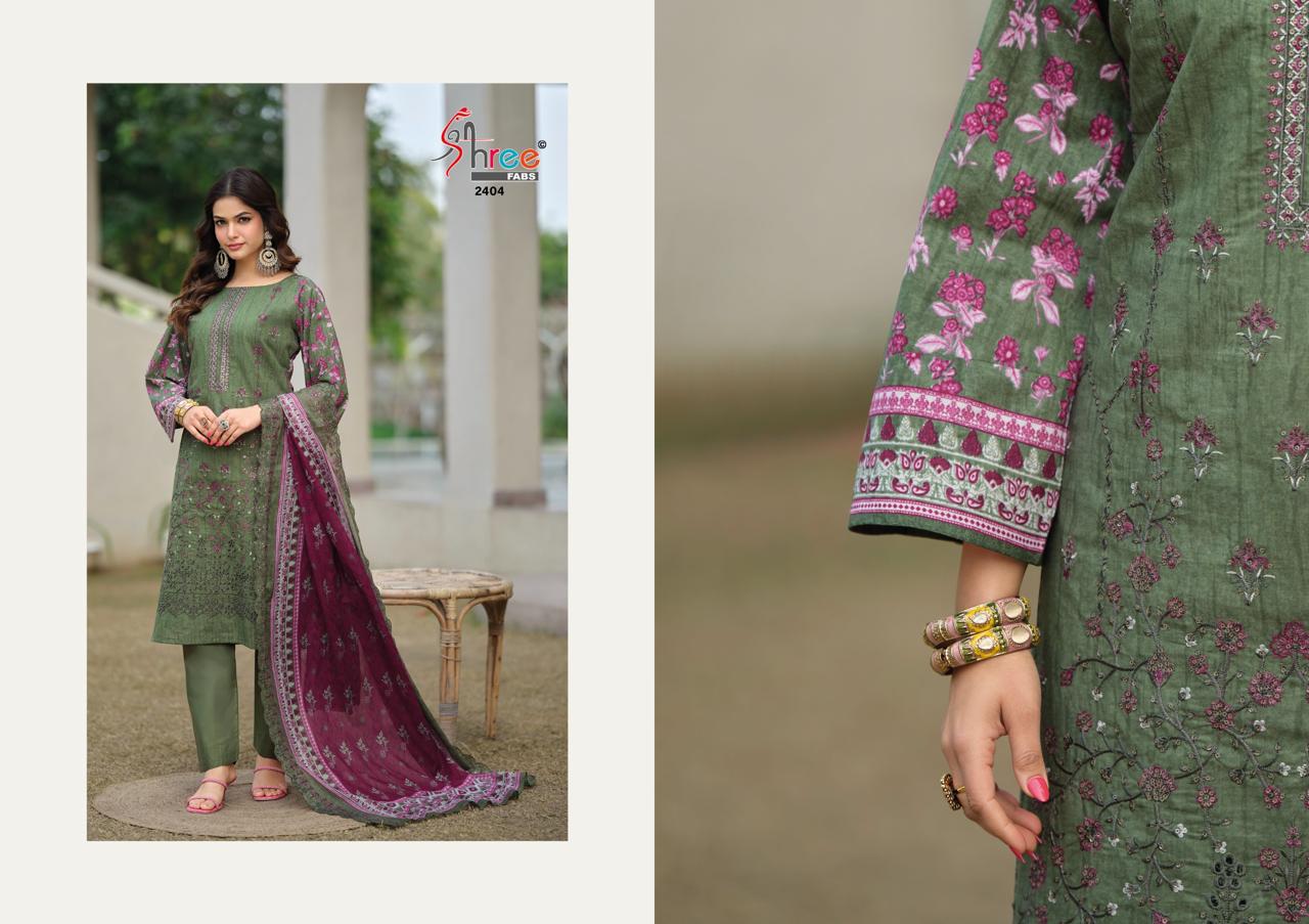 Bin Saeed Vol 24 Lawn Collection Shree Fabs Cotton Karachi Salwar Suits Supplier