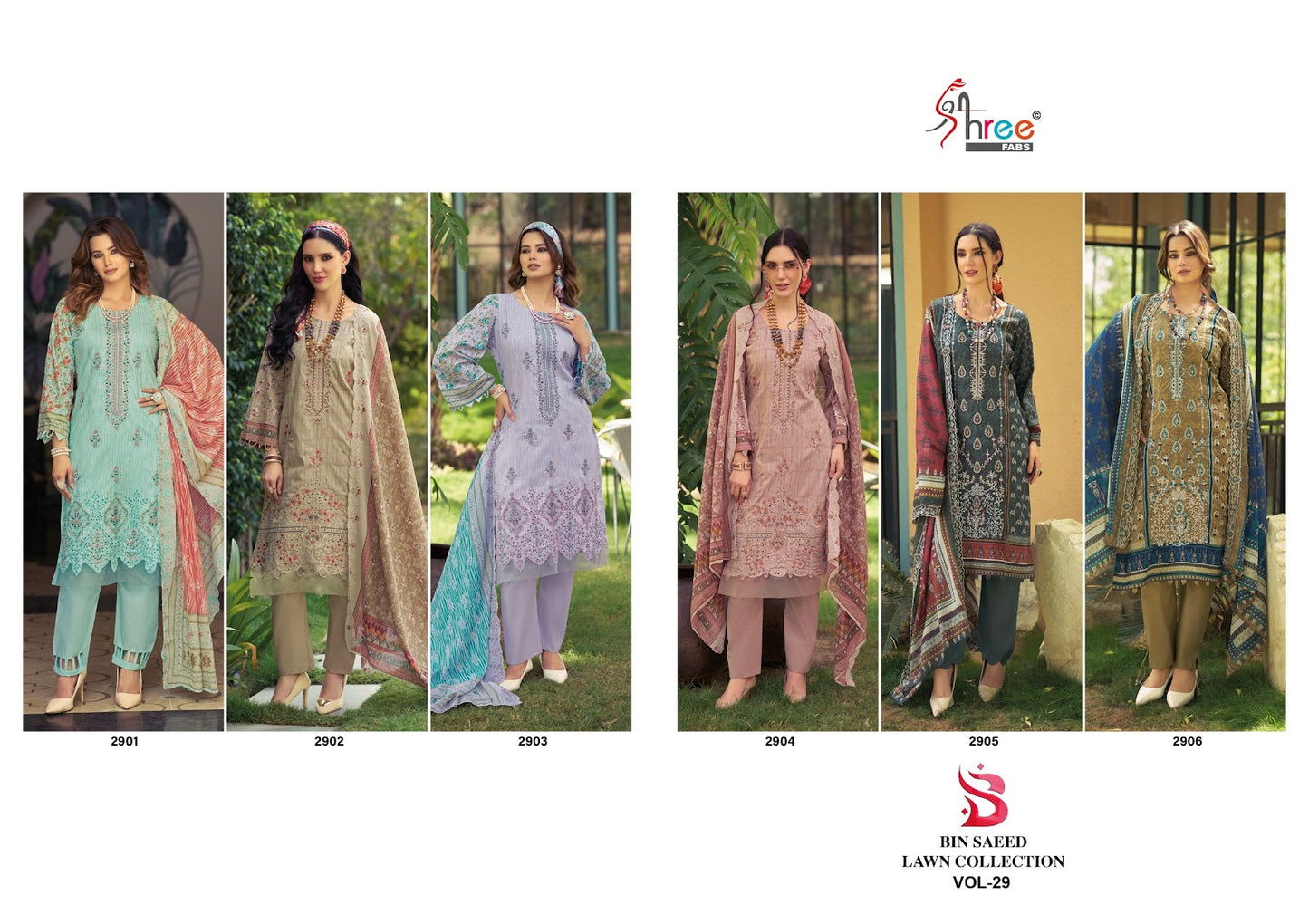 Bin Saeed Vol 29 Lawn Collection Shree Fabs Lawn Cotton Karachi Salwar Suits Wholesaler India
