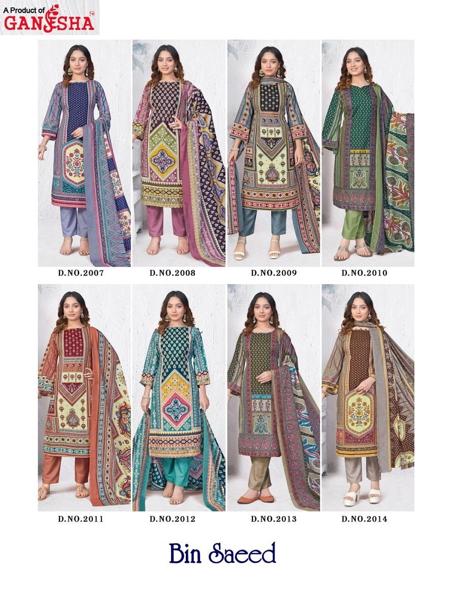 Bin Saeed Vol 2 Falak Ganesha Karachi Salwar Suits Wholesale Price