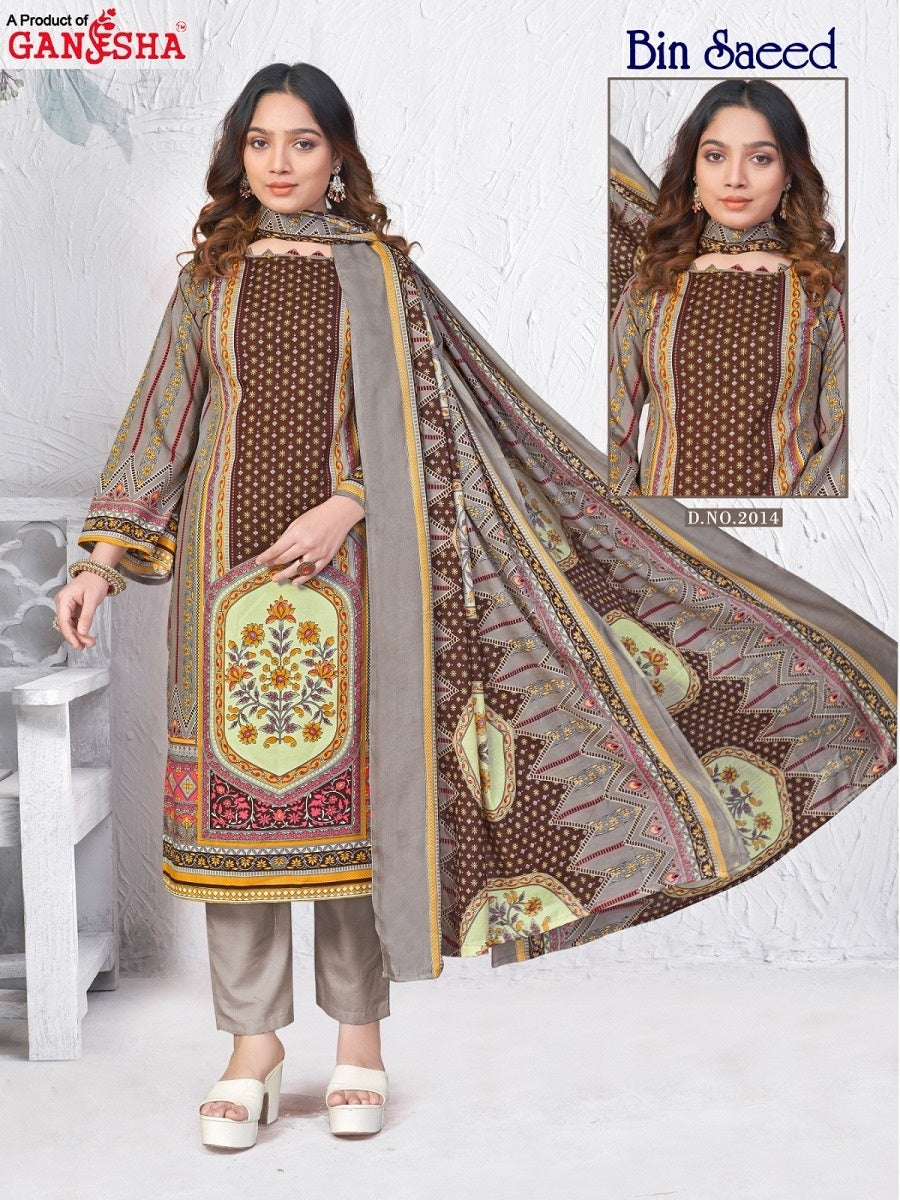 Bin Saeed Vol 2 Falak Ganesha Karachi Salwar Suits Wholesale Price