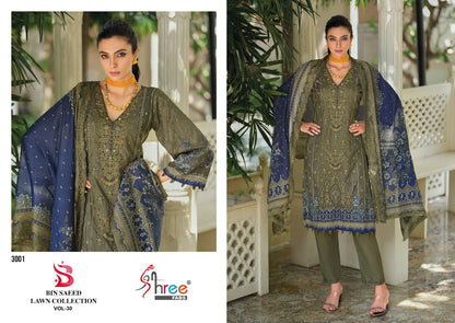 Bin Saeed Vol 30 Lawn Collection Shree Fabs Cotton Karachi Salwar Suits Exporter India