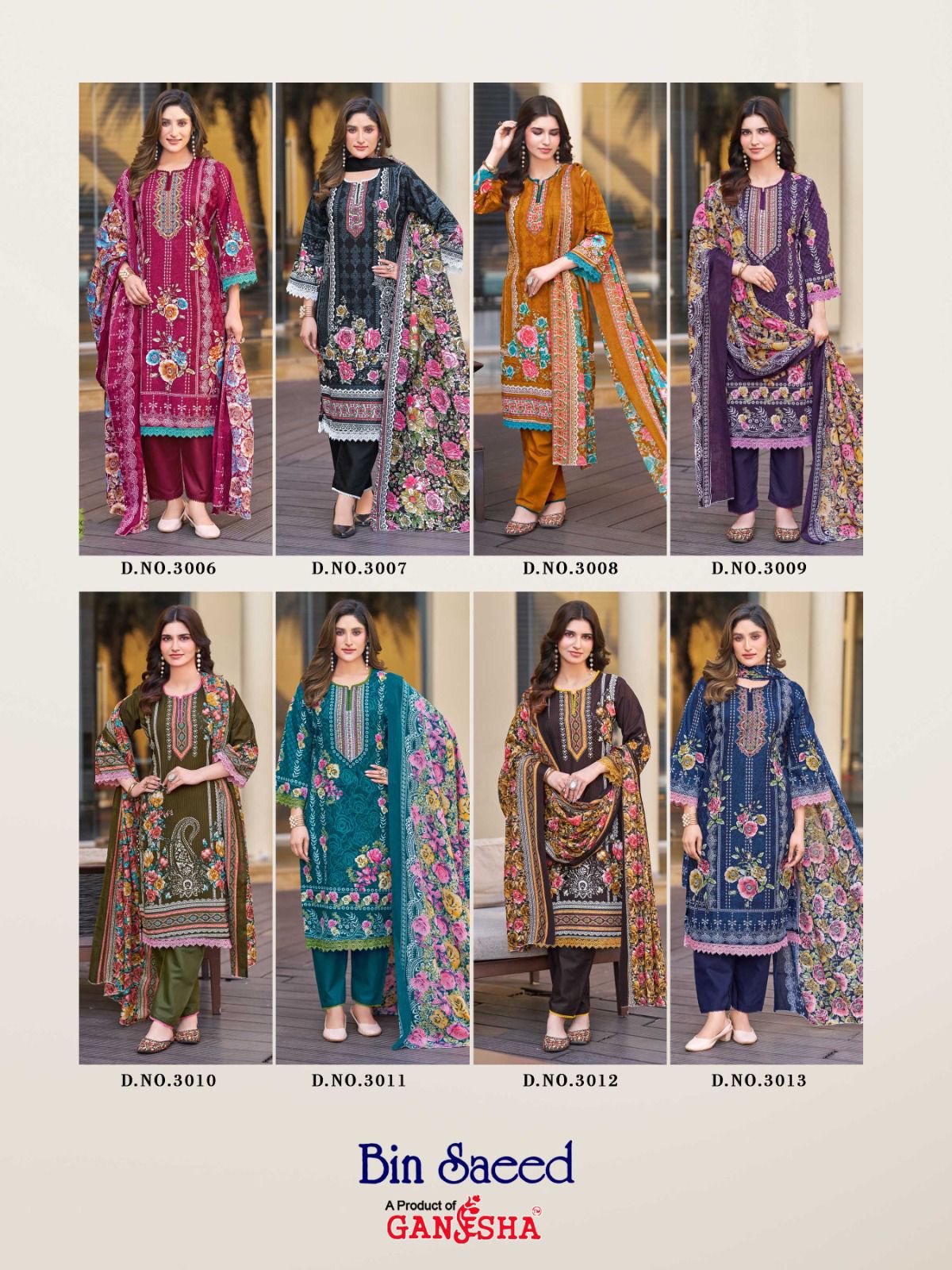 Bin Saeed Vol 3 Ganesha Cotton Karachi Salwar Suits Manufacturer Ahmedabad