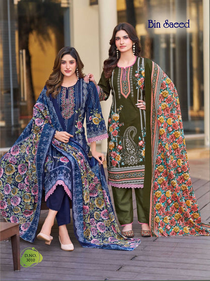 Bin Saeed Vol 3 Ganesha Cotton Karachi Salwar Suits Manufacturer Ahmedabad