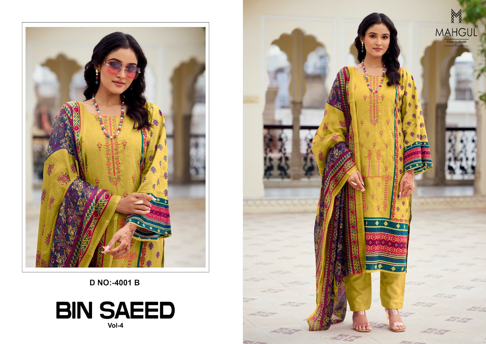 Bin Saeed Vol 4 Mahgul Lawn Cotton Karachi Salwar Suits Manufacturer