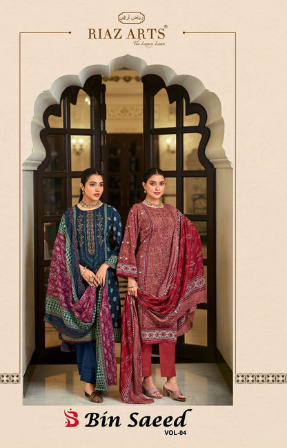 Bin Saeed Vol 4 Riaz Art Cotton Karachi Salwar Suits Wholesale Price