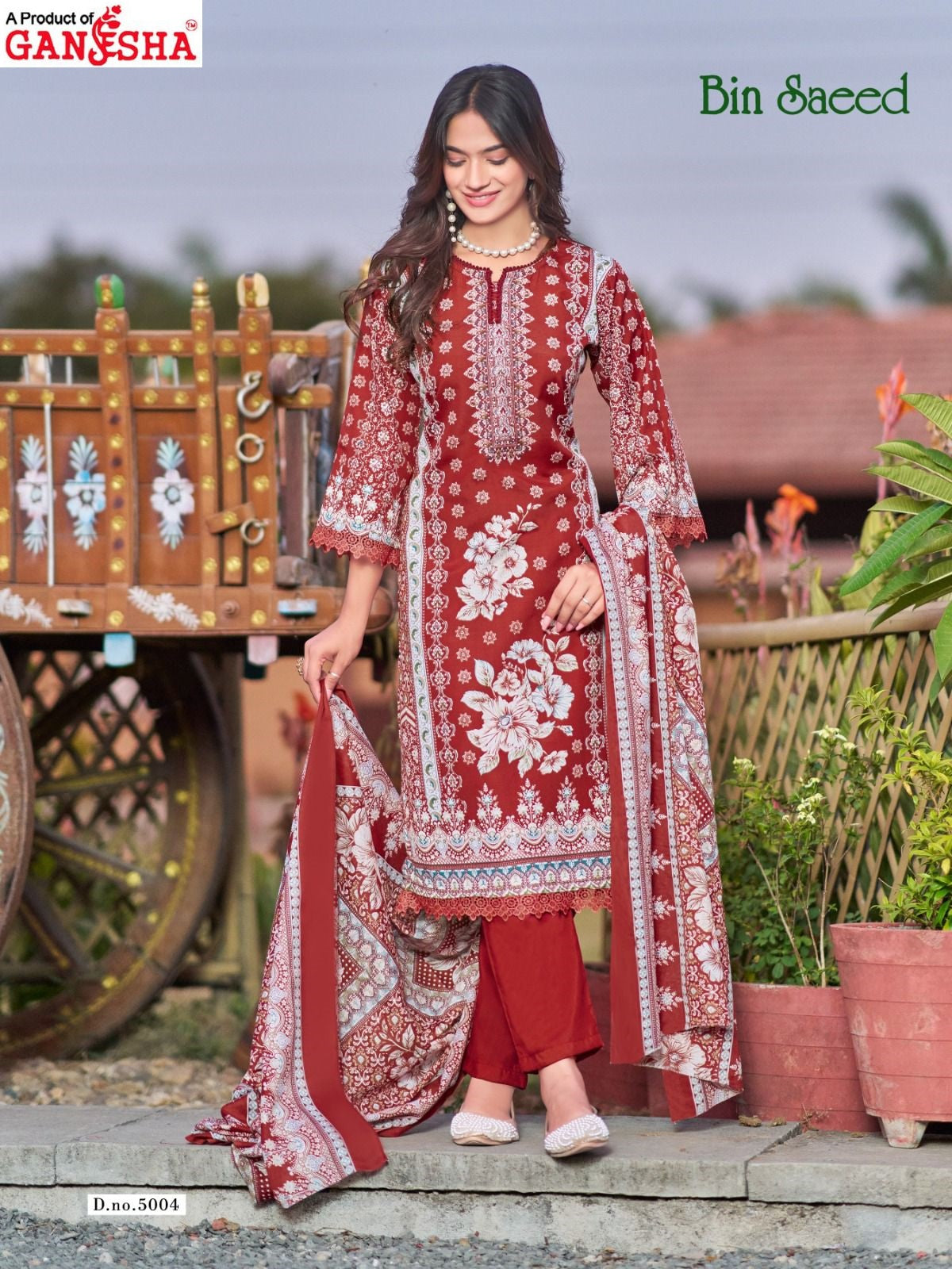 Bin Saeed Vol 5 Ganesha Mix Cotton Karachi Salwar Suits Supplier India