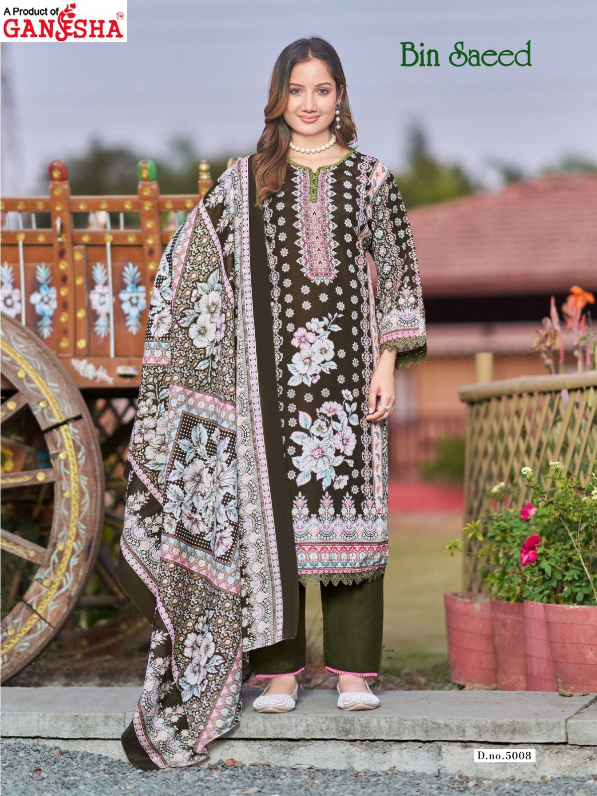 Bin Saeed Vol 5 Ganesha Mix Cotton Karachi Salwar Suits Supplier India
