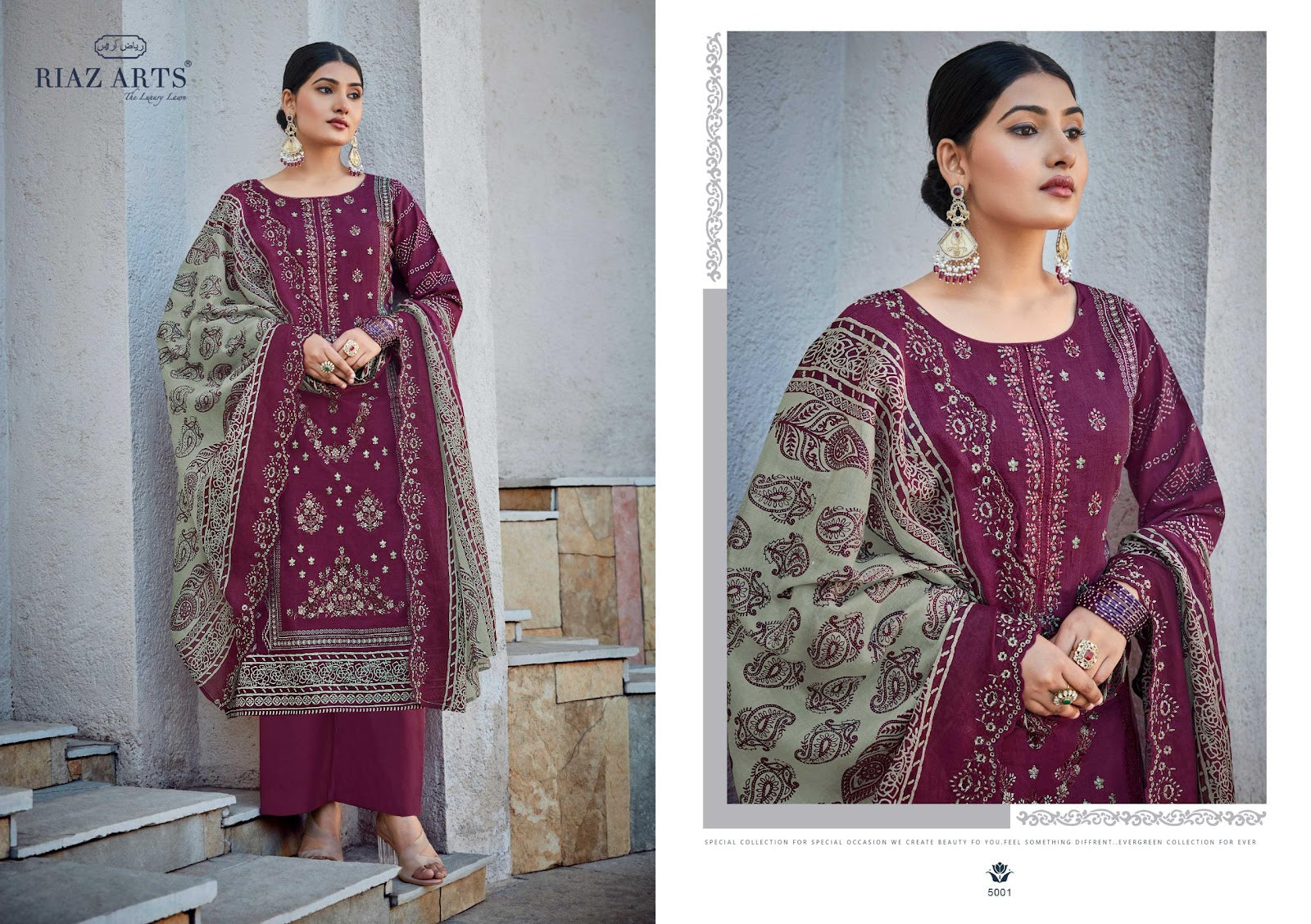 Bin Saeed Vol 5 Riaz Art Cotton Karachi Salwar Suits Supplier