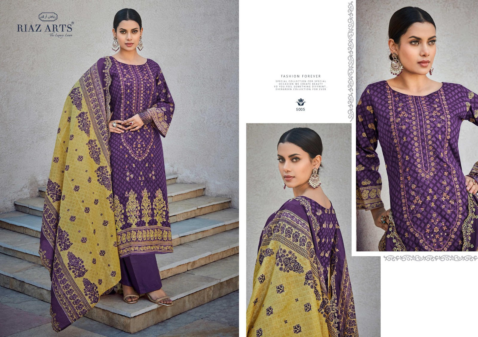 Bin Saeed Vol 5 Riaz Art Cotton Karachi Salwar Suits Supplier