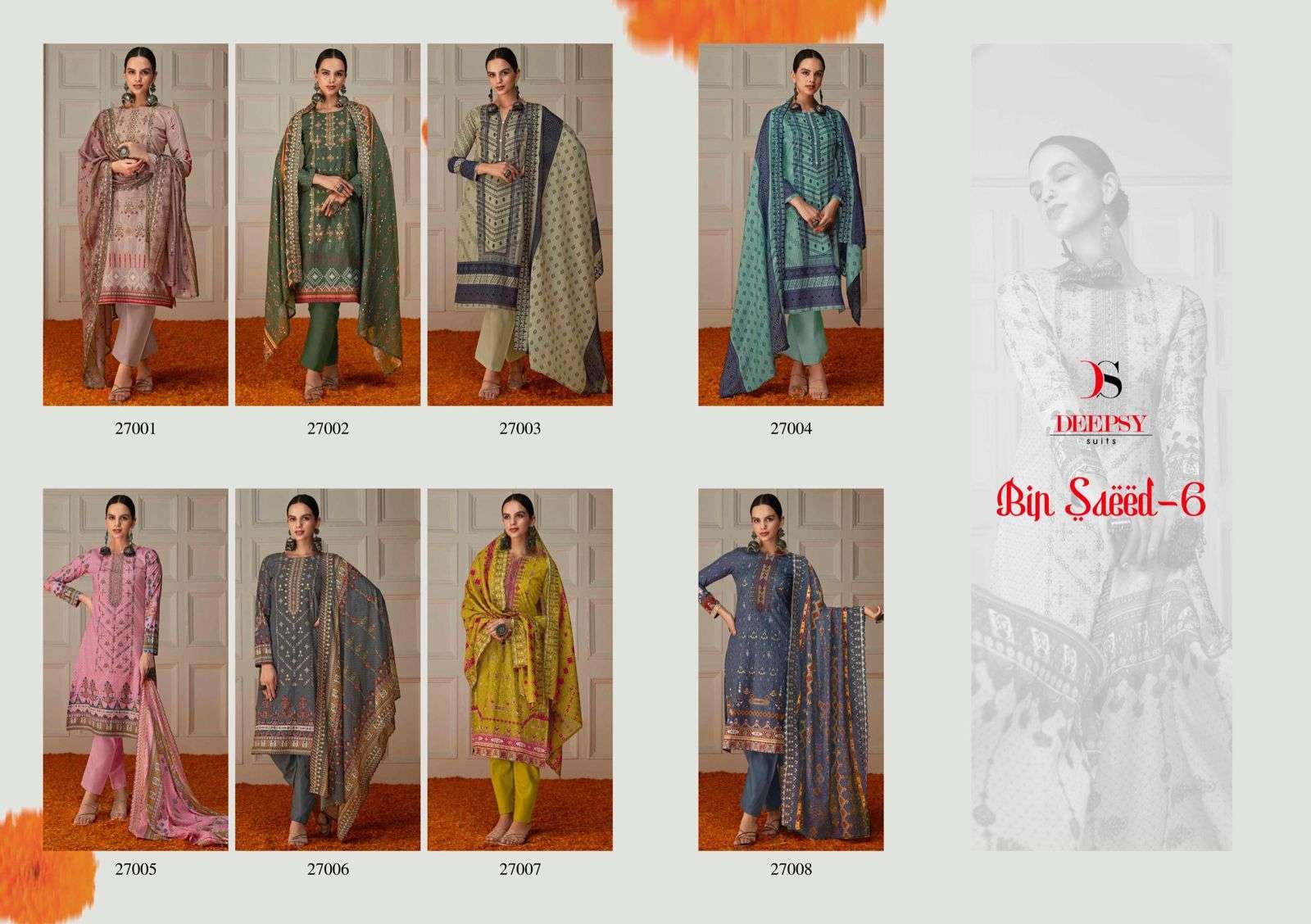 Bin Saeed Vol 6 Deepsy Cotton Karachi Salwar Suits Wholesaler