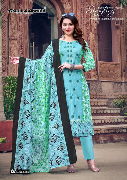 Bin Saeed Vol 6 Embroidered Collection Gul Ahmed Cambric Cotton Karachi Salwar Suits Wholesaler Gujarat