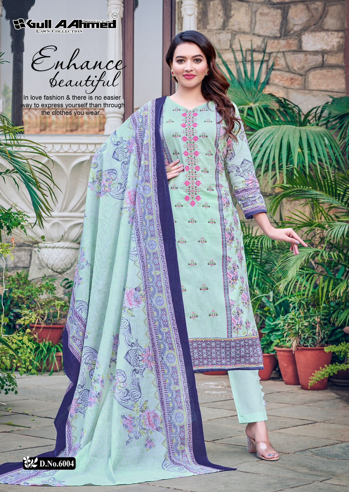 Bin Saeed Vol 6 Embroidered Collection Gul Ahmed Cambric Cotton Karachi Salwar Suits Wholesaler Gujarat