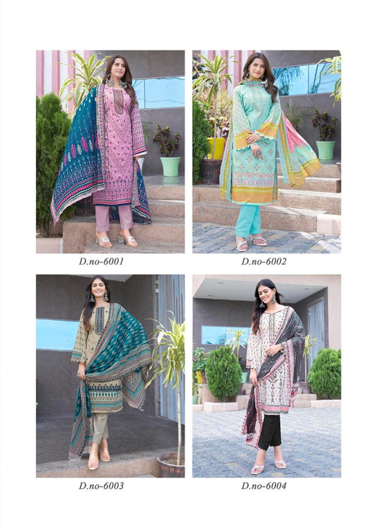 Bin Saeed Vol 6 Majesty Lawn Cotton Karachi Salwar Suits Supplier Gujarat