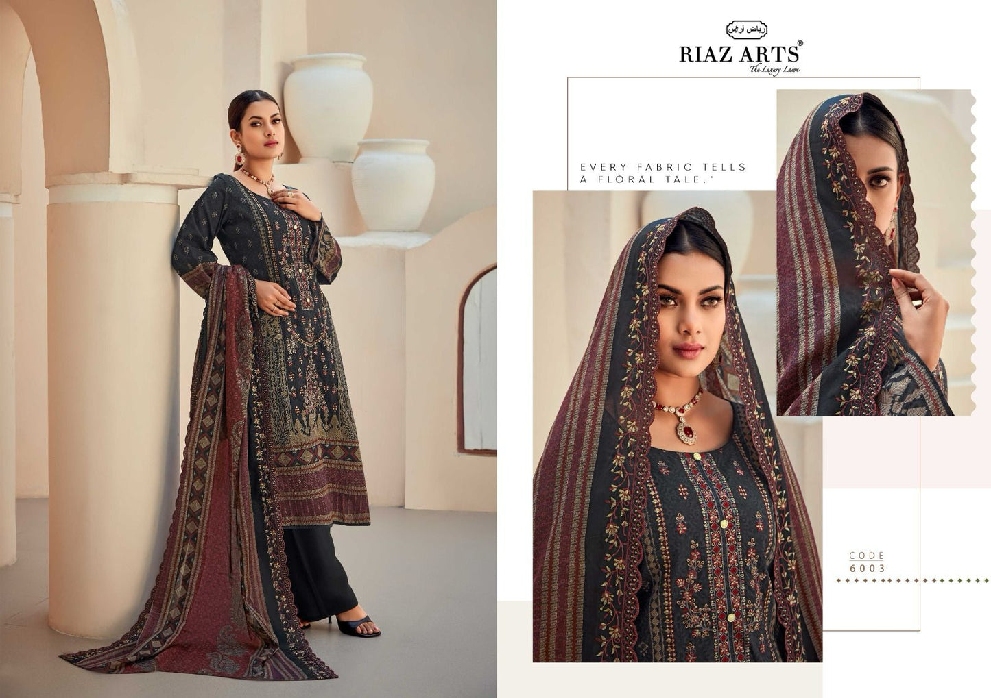 Bin Saeed Vol 6 Riaz Art Cotton Karachi Salwar Suits Supplier Ahmedabad