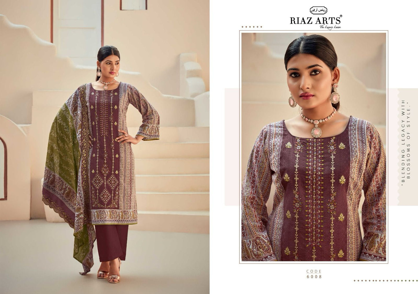 Bin Saeed Vol 6 Riaz Art Cotton Karachi Salwar Suits Supplier Ahmedabad