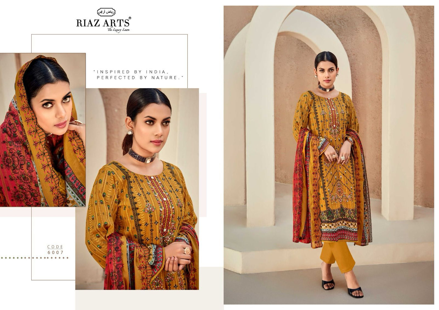 Bin Saeed Vol 6 Riaz Art Cotton Karachi Salwar Suits Supplier Ahmedabad