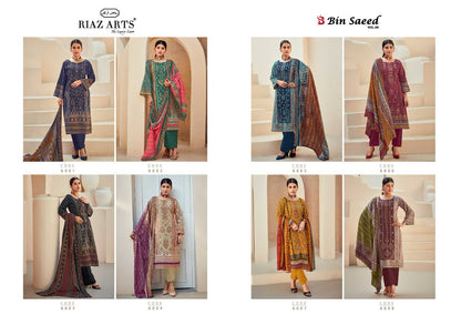 Bin Saeed Vol 6 Riaz Art Cotton Karachi Salwar Suits Supplier Ahmedabad