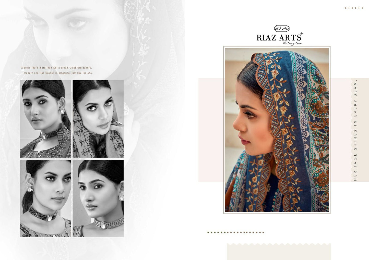 Bin Saeed Vol 6 Riaz Art Cotton Karachi Salwar Suits Supplier Ahmedabad