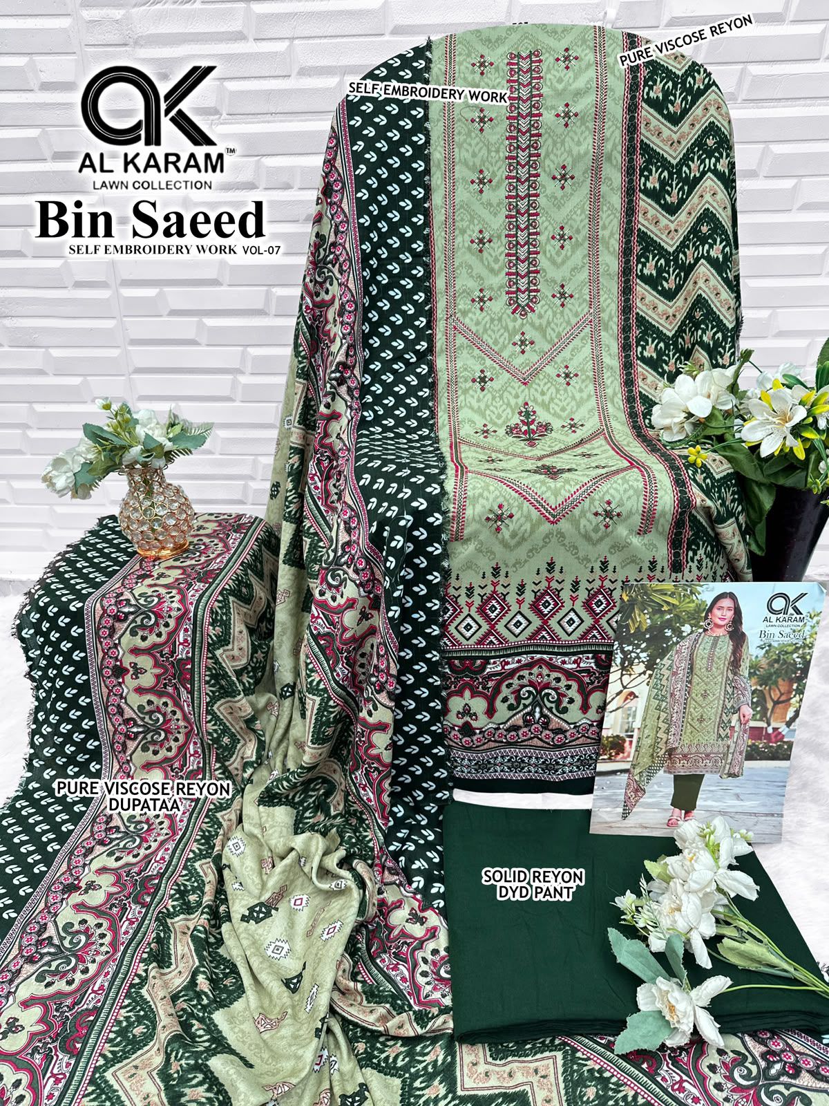 Bin Saeed Vol 7 Al Karam Viscose Reyon Karachi Salwar Suits Exporter